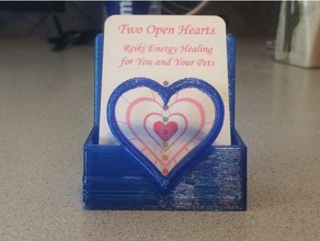 business card holder heart office 3d print model - Mito3D