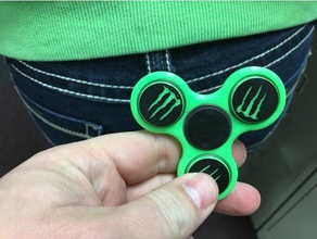 monster spinner cap gadgets edc fidget hand handspinner toy trispinner tri 3d print model - Mito3D