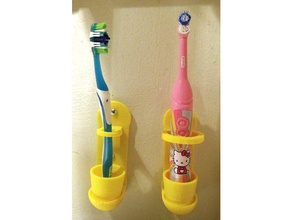 parete spazzolino da denti titolare rimovibile cup bagno 3d print model - Mito3D