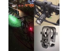 bicycle light holder w quick-release diy mount flashlight nitecore quick release srt-5 srt5 torch ziptie 3d print model - Mito3D
