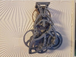 mouvement chappement spirale scappamento a di ingegneria ancre- balancier- chappement- engrenages- ingranaggio horloge- montre- pendule- settore spiralized 3d print model - Mito3D