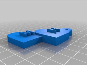 m & h Schlüsselanhänger kundengebundene 3d print model - Mito3D