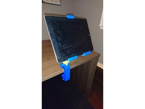 ipad mini tablet holder clamp wall mount 3dprinting adjustable custom hanger stand treadmill 3d print model - Mito3D
