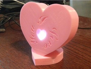 valentines coeur boîte de surprise décor cœur led valentinesday le jour cadeaux 3d print model - Mito3D