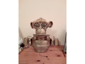 robot brass monkey head robotics steampunk steam punk 3d print model - Mito3D