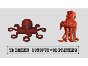 octopus - skaliert & Feste Tiere 2017 3diy original 3d-Modell 3d-Modellierung 3d-Modelle Tier genial cool behoben neue stellen youtube youtube-video 3d print model - Mito3D