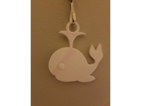 whale emoji keychain keychains animal art backpack clip carabeener cheap emoticon fun gift iphone key keyholder lanyard ocean simple small 3d print model - Mito3D