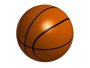 de basket-ball 1 échelle 9,5 pouces diamètre sport et loisirs pleine taille pahl 3d print model - Mito3D