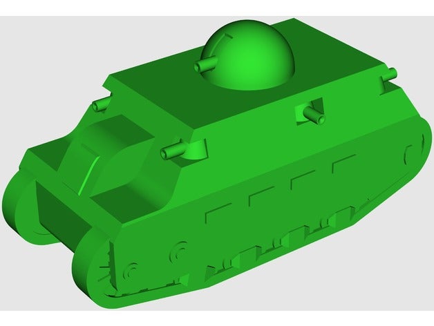 fiat 2000 heavy tank 4 cm model vehicles ww1 3D print model - Mito3D