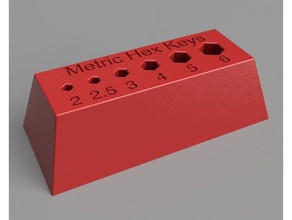 6 pc metrica chiave esagonale titolare di 2mm spessore 6mm utensili & caselle a brugola chiavi da strumenti 3d print model - Mito3D