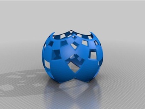 my customized stereographic projection flat math art 3d print model - Mito3D