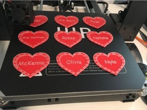 kişiselleştirilmiş parlak Sevgililer çocuklar versiyonu 2d sanat uyarlanabilir özelleştirilebilir kalp Günü openscad valentine valentinesday hediyeleri 3d print model - Mito3D