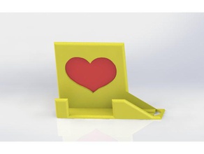 heart shaped phone holder mobile cellphone wall mount 3d print model - Mito3D
