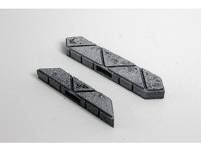 openforge cut-stone openlock angled flat ends toy & game accessories dnd tiles dungeon miniatures pathfinder rpg tabletop terrain tile 3d print model - Mito3D