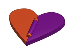 katlanabilir valentine sikke ve rozetleri Sevgililer Günü 3d print model - Mito3D