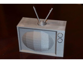 vintage tv mobilia di modello orecchie coniglio televisione 3d print model - Mito3D
