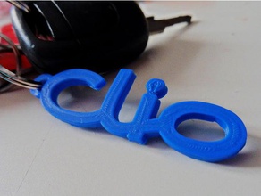 renault clio trousseau de clés porte-clés 2 un logo 3d print model - Mito3D