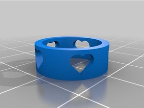 anello cuori anéis personalizado 3d print model - Mito3D