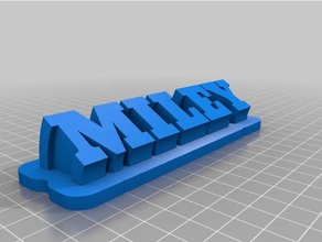 meu personalizados varrendo o nome miley office personalizado 3d print model - Mito3D