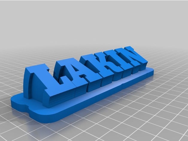 meine angepasste geschwungene Namen lakin office kundengebundene 3D print model - Mito3D