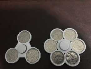 aussie twenty & fiddy cent fidget toys games coin spinner toy fifty 3d print model - Mito3D