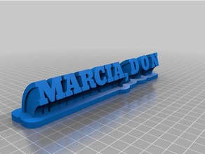 meu personalizados varrendo nome marcia 16 office personalizado 3d print model - Mito3D