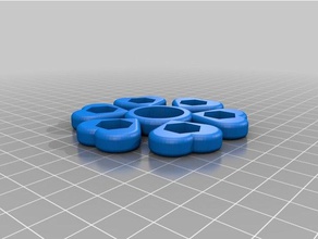 3 özelleştirilmiş kalp &lt 6 hex somun fidget spinner valentine oyuncaklar ve oyunlar 3d print model - Mito3D