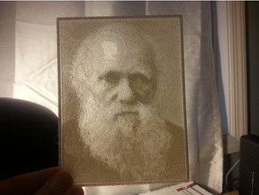 charles darwin lithopane 2d art biology customized day evolution history science 3d print model - Mito3D