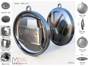 porte-cl s combi vw de porte-clés un trousseau clés pendentif pendentifs 3d print model - Mito3D