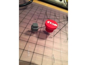 miniatura de paro emergencia la tapa del botón electrónica arduino doble extrusión pulsador 3d print model - Mito3D