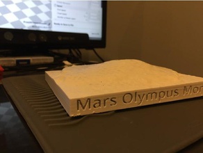mars olympus mons 3d-drucken 3d-Karte blender dem Graustufen meshmixer Berg tinkercad topographische Topographie Vulkan 3d print model - Mito3D
