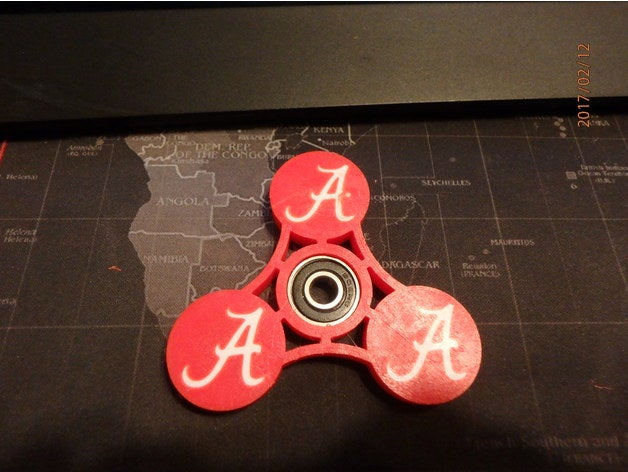 alabama fidget spinner toys & games hand university 3D print model - Mito3D