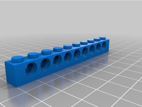 1x10 bloc technique de trous jouets construction personnalisé 3d print model - Mito3D