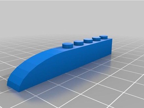 1x8 courbe jouets de construction personnalisé 3d print model - Mito3D