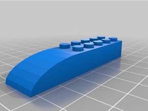 2x8 curva brinquedos de construção personalizado 3d print model - Mito3D