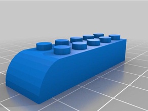 2x6 courbe jouets de construction personnalisé 3d print model - Mito3D