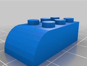 2x4 curva juguetes de construcción personalizado 3d print model - Mito3D