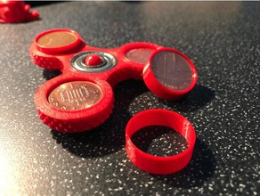 knurled tri-spinner penny shim toy & game accessories 3d print model - Mito3D