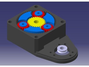nema23 planetary gearbox encoder mount 3333 gear reduction ratio hobby 3d print model - Mito3D