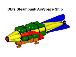 db steampunk aire de la nave espacial juegos y juguetes dirigible 3d print model - Mito3D
