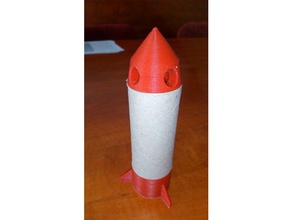 rocket toilet roll Bau-Spielzeug 3d print model - Mito3D