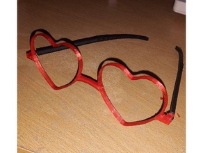 aşk gözlük kalp menteşe valentine Sevgililer Günü 3d print model - Mito3D