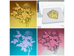 Papier-Schnitt-Blumen-Vogel 2d-Kunst Kunst freecad inkscape papel cortado Papier schneiden valentine valentines Tag Geschenke 3d print model - Mito3D