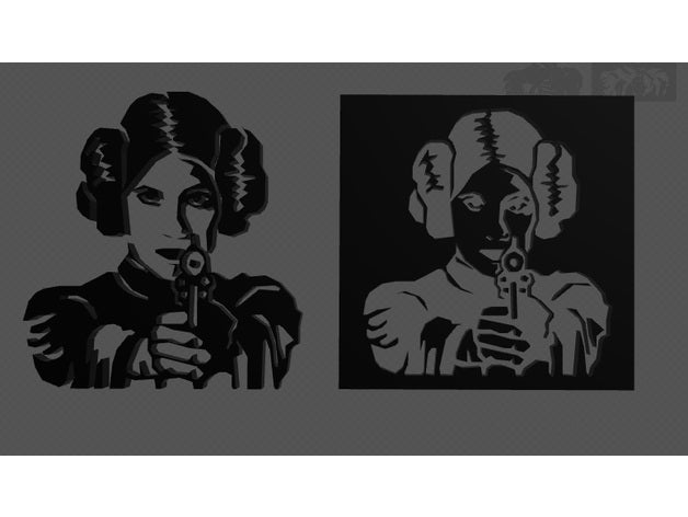 leia 3d arte de la pared La impresión en 3D print model - Mito3D