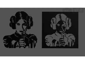 leia 3d arte de la pared La impresión en 3d print model - Mito3D