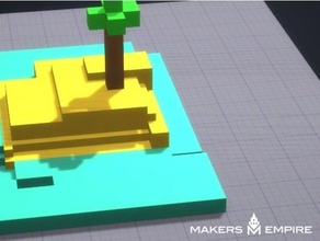 pequena ilha a arte 3d print model - Mito3D