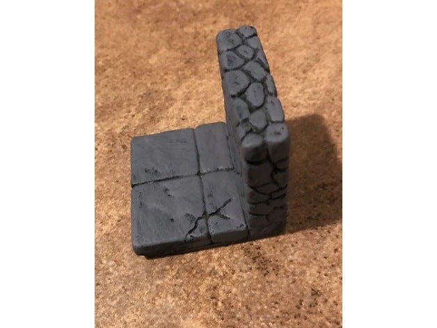 dungeon wall floor 2x2 games terrain tile miniatures dungeons dragons dnd tiles dwarven forge openforge pathfinder rpg rpgs aid game tabletop stone 3D print model - Mito3D