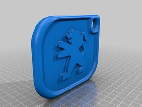 peugeot llavero llaveros 3d print model - Mito3D