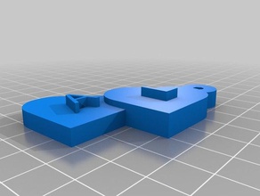 coeur Schlüsselanhänger kundengebundene 3d print model - Mito3D