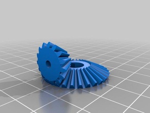 my customized pair bevel gears 2 1 90 assembled parts 3d print model - Mito3D